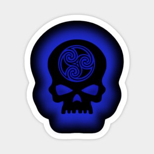 Blue Celtic Skull Sticker